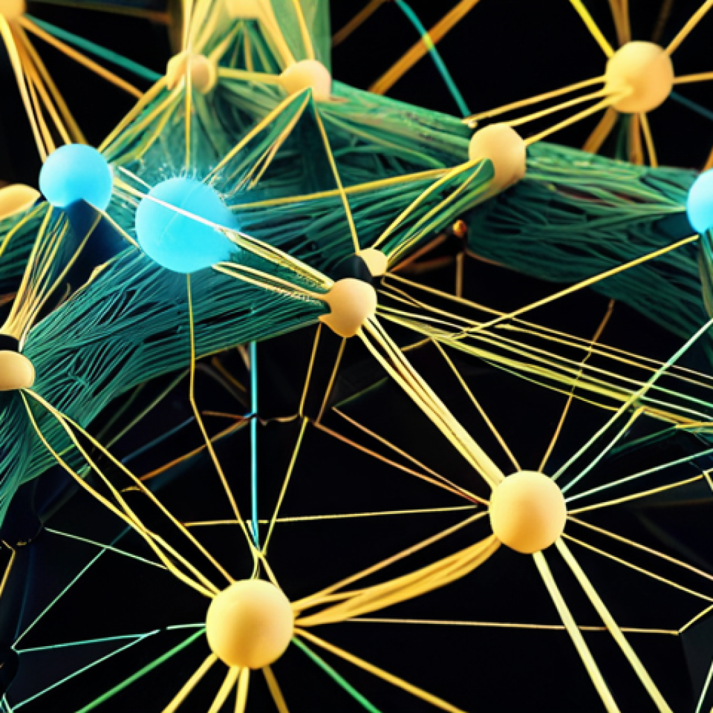 **Close-up of a blockchain graphic:** Intricate, glowing network nodes connected by lines, representing a digital ledger. Emphasize security, transparency, and the interconnectedness of the blockchain. Add elements suggesting Italian artistry or design, such as a subtle Renaissance-inspired color palette or a stylized "digital fingerprint."