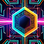 **Abstract digital artwork showcasing the fusion of creativity and blockchain technology, vibrant colors, futuristic aesthetic.** (Focuses on the core concept of NFT art.)