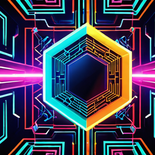 **Abstract digital artwork showcasing the fusion of creativity and blockchain technology, vibrant colors, futuristic aesthetic.** (Focuses on the core concept of NFT art.)